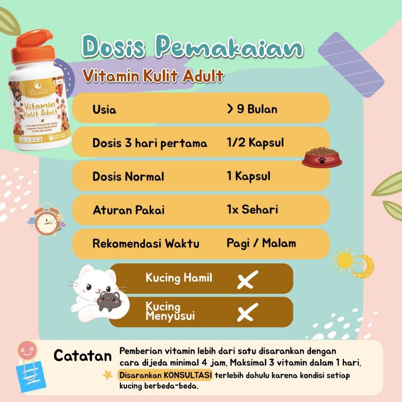 Olive Care Ecer Vitamin Kulit Kucing Dewasa Masalah Bulu Rontok, Jamur Scabies, Kutu dan Masalah Kulit