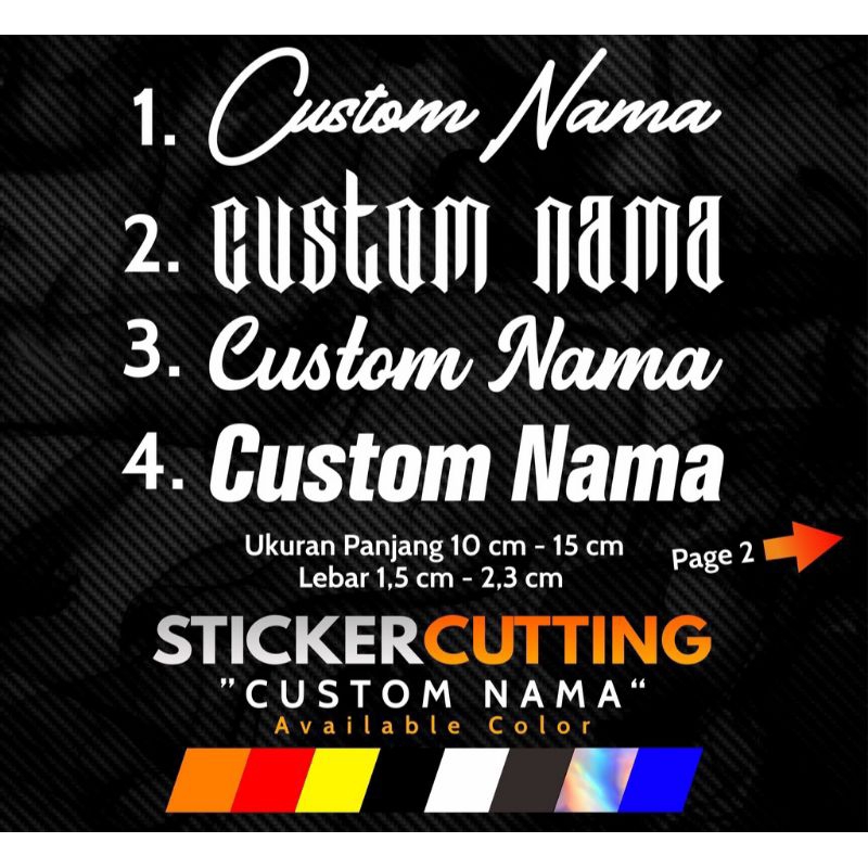 

STICKER CUTTING CUSTOM NAMA UNIK LATIN HOLOGRAM REQUEST