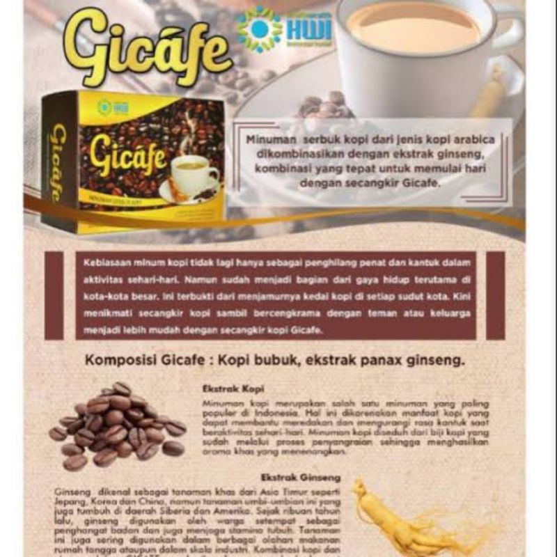 

Gicafe HWI ORIGINAL kopi gingseng Cocok Untuk Di Pagi hari Dan malam Hari