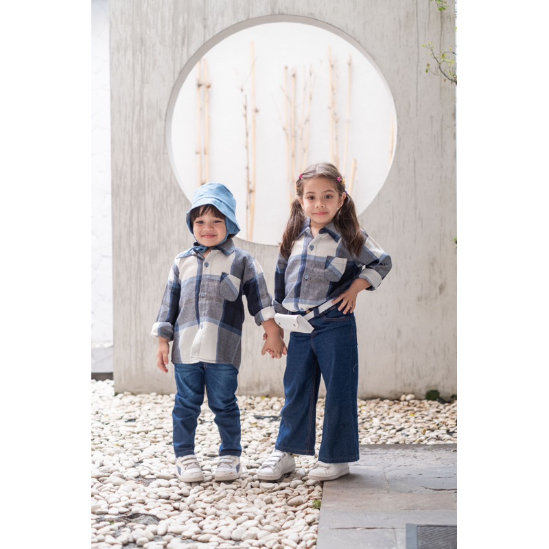 KIDS KEMEJA FLANEL COUPLE - Promo 10.10 Baju Anak Laki Laki Setelan Atasan Bayi Baby Kids Cewek Cowo Perempuan Katun Lucu Murah 1-6 Thn