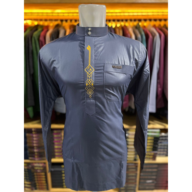 koko terbaru al maimanah / baju kurung pria / koko semi gamis / koko bordir