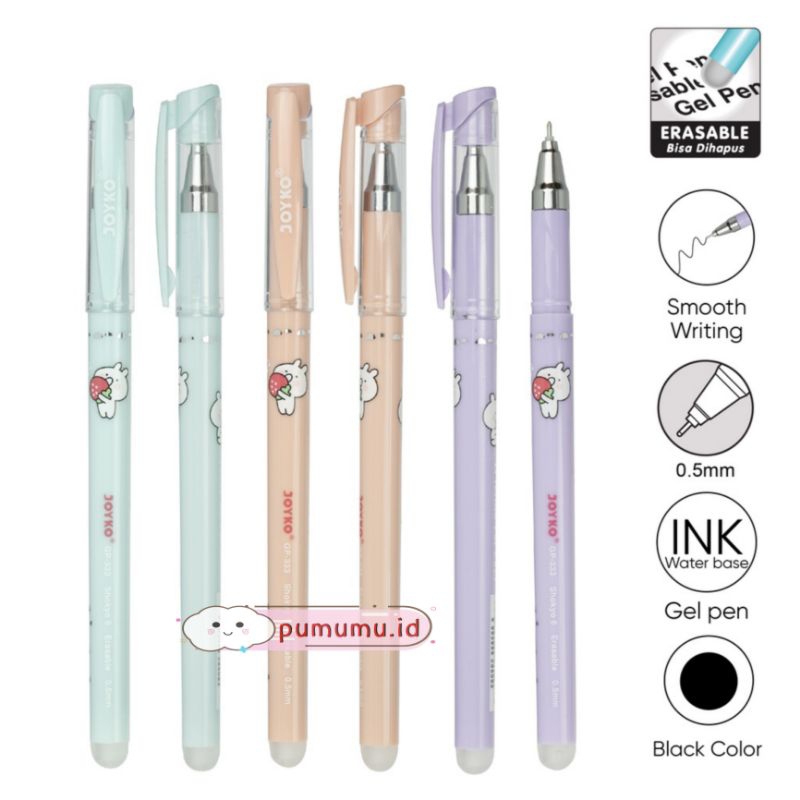 

[PUMUMU] JK30 GP-333 Shokyo 6 Gel 0.5 / Pulpen Bisa Dihapus / Pena Bisa Dihapus / Erasable Pen Joyko / Bolpoin Bisa Dihapus / Alat Tulis / Pulpen Hapus