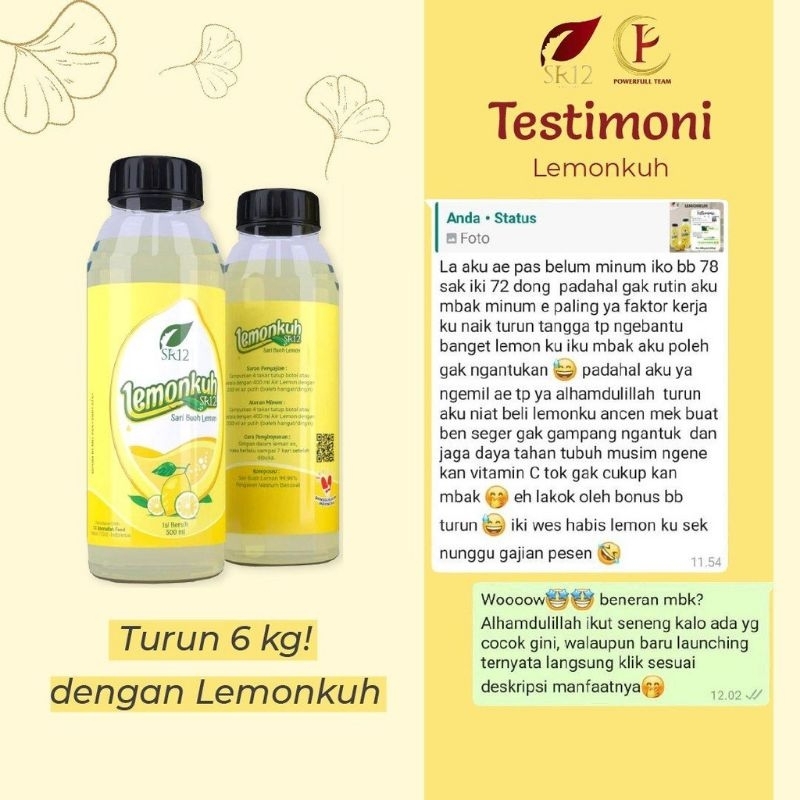 

LEMONKUH SR 12 / SARI LEMON MURNI