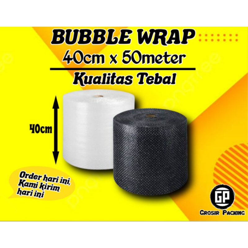 

BUBBLE WRAP 40CM x 50METER PLASTIK (TEBAL) max order 1 pcs