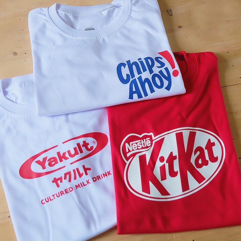 kaos chips yakult dan kitkat / baju dewasa dan anak - kaos murah
