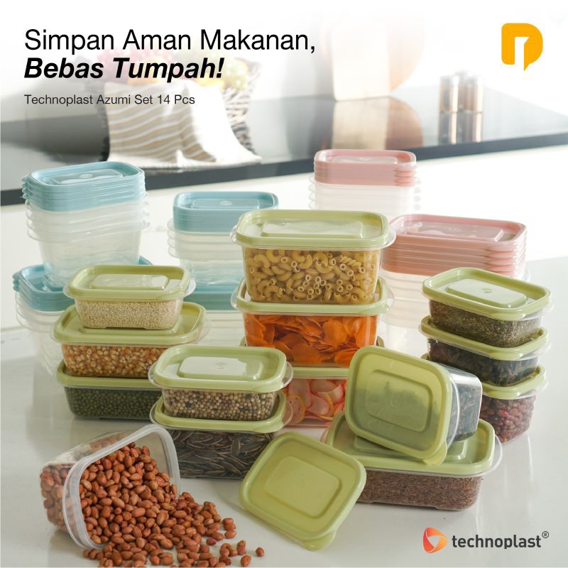 [1set isi 14pcs] Azumi set terbaru / Azumi pastel / food prep / food container / wadah serbaguna / 1