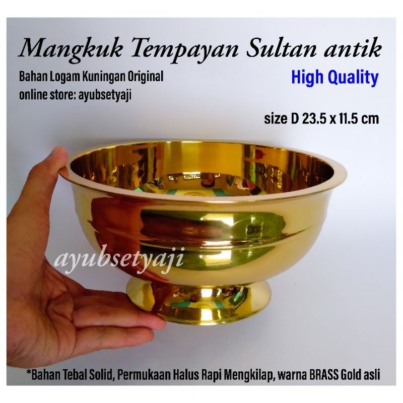 Mangkuk Kuningan Besar 02 Tempayan Sultan High Quality BRASS mangkok size no2 Dekorasi meja bejana t