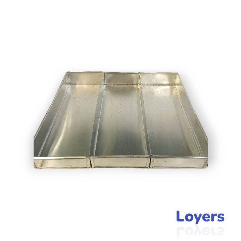 Loyang lapis surabaya sekat 3 untuk brownies almunium ukuran 20,22,24,26,28,30 cm