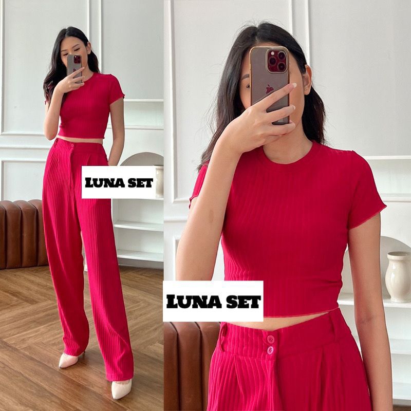 LUNA CUTE SET HORNET SET - KAOS POLO SET CELANA