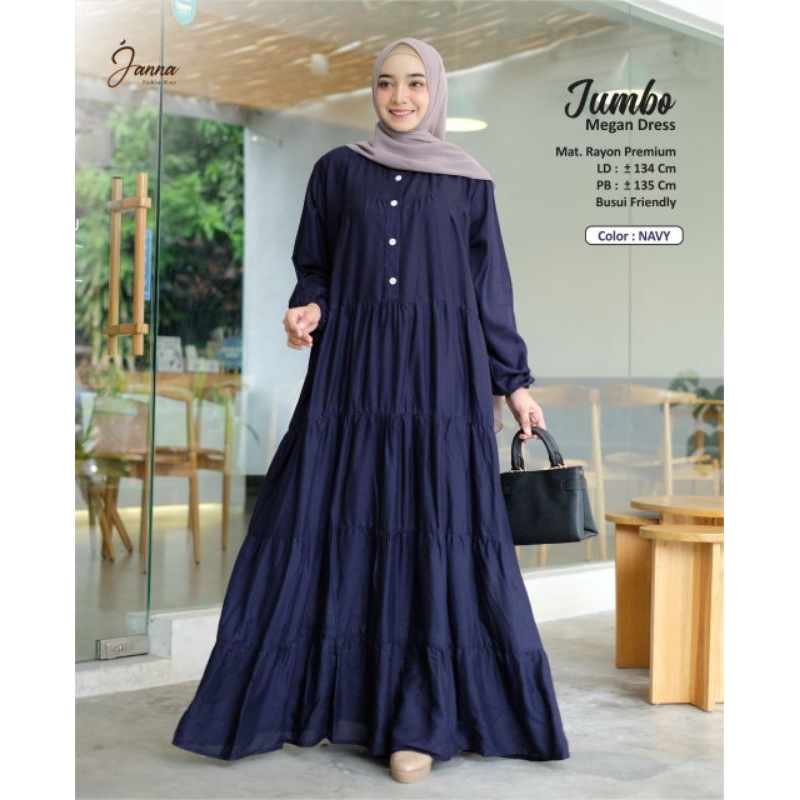 MEGAN GAMIS JUMBO LD 134 cm bahan katun rayon DRES BY JANNA