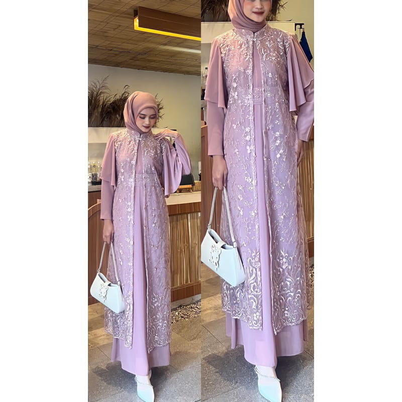 GEORGINA DRESS 3IN1 / MAXI DRESS WANITA MUSLIM / PAKAIAN WANITA HIJAB / DRESS TERBARU 2023 / MAXI PESTA KONDANGAN