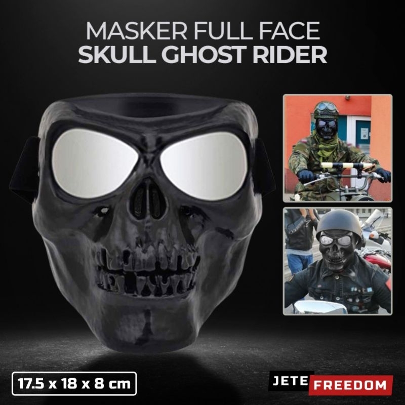 HEONYIRRY Masker Motor Topeng Tengkorak Full Face Helm Airsoft Gun Anti Debu Polusi Udara Keren Unik