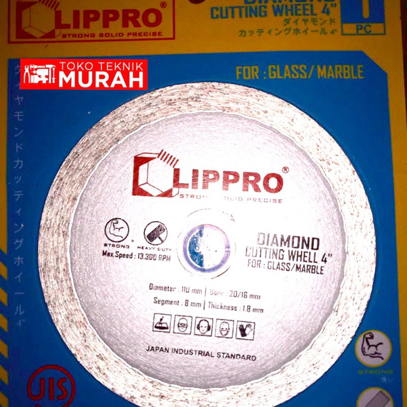 Lippro 2804MB-40 Diamond Wheel 4” Wet For Glass Granit 4 Inch untuk Potong Kaca dan Marmer