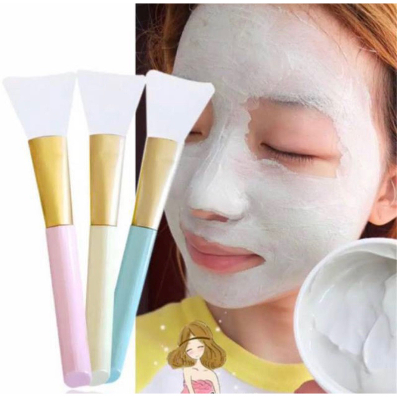 KUAS MASKER WAJAH SILICON / SILICONE FACIAL MUD MASK BRUSH / SPATULA MASKER