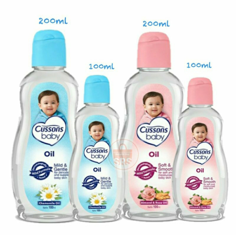 Cussons Baby Oil 200ml | 100ml | Extra 100% 50+50 ml Mild &amp; Gentle | Soft &amp; Smooth CUSSONS BABY OIL