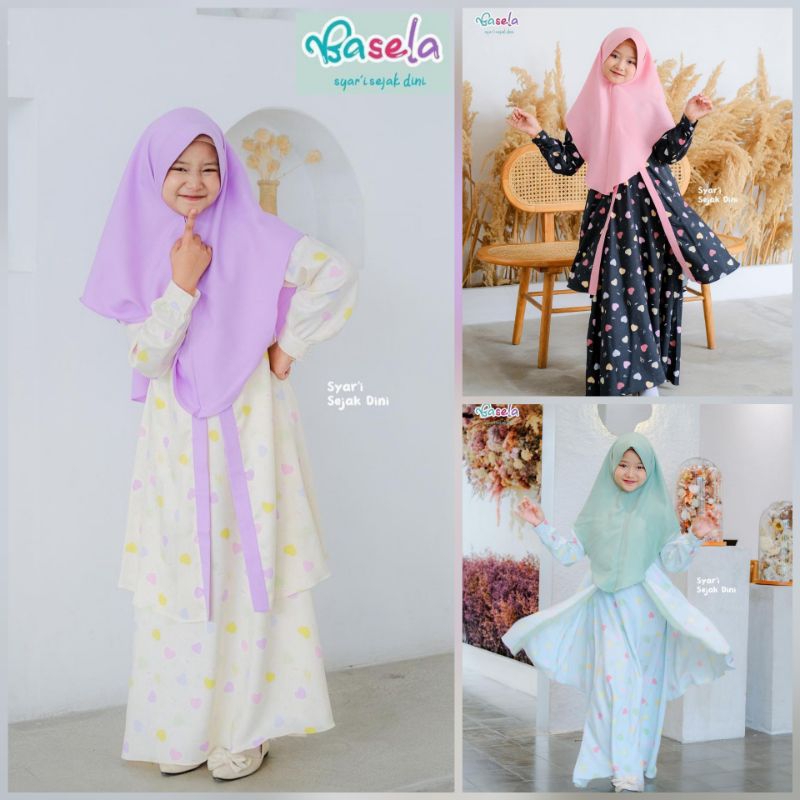 BASELA KIDS/Gamis Muslim Anak Perempuan Terbaru Edisi Lebaran 2023 BASELA KIDS  YOORA DRESS Gamis Pr