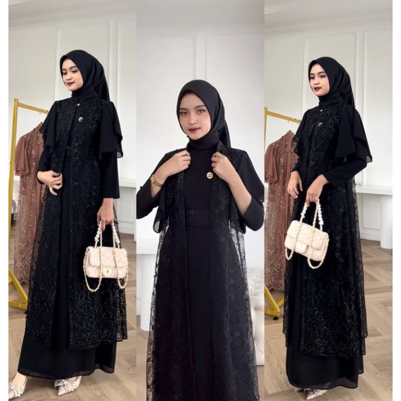 GEORGINA DRESS 3IN1 / MAXI DRESS WANITA MUSLIM / PAKAIAN WANITA HIJAB / DRESS TERBARU 2023 / MAXI PESTA KONDANGAN