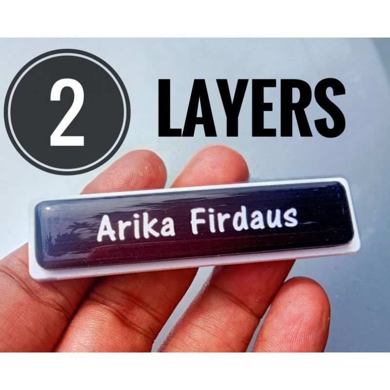 2 Layers Name Tag, Papan Nama Dada Dua Lapis