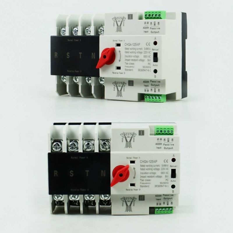 TOMZN Din Rail Power Supply Automatic Control Transfer Switch 4P - CHQ4-125/4P