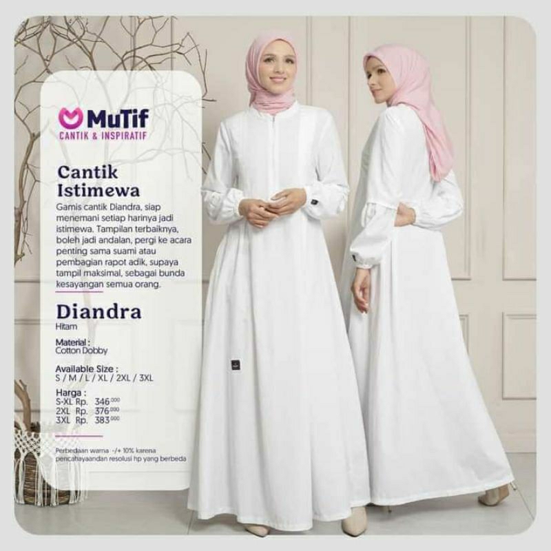 Gamis putih Mutif Diandra