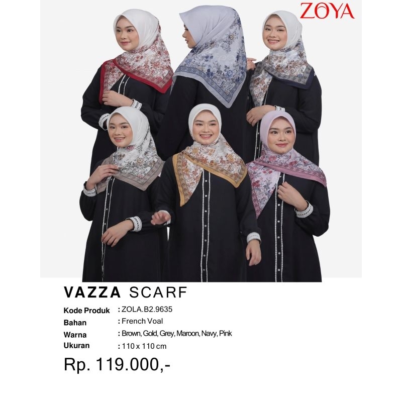 (ORI 100%) ZOYA - VAZZA SCARF KERUDUNG HIJAB SEGIEMPAT