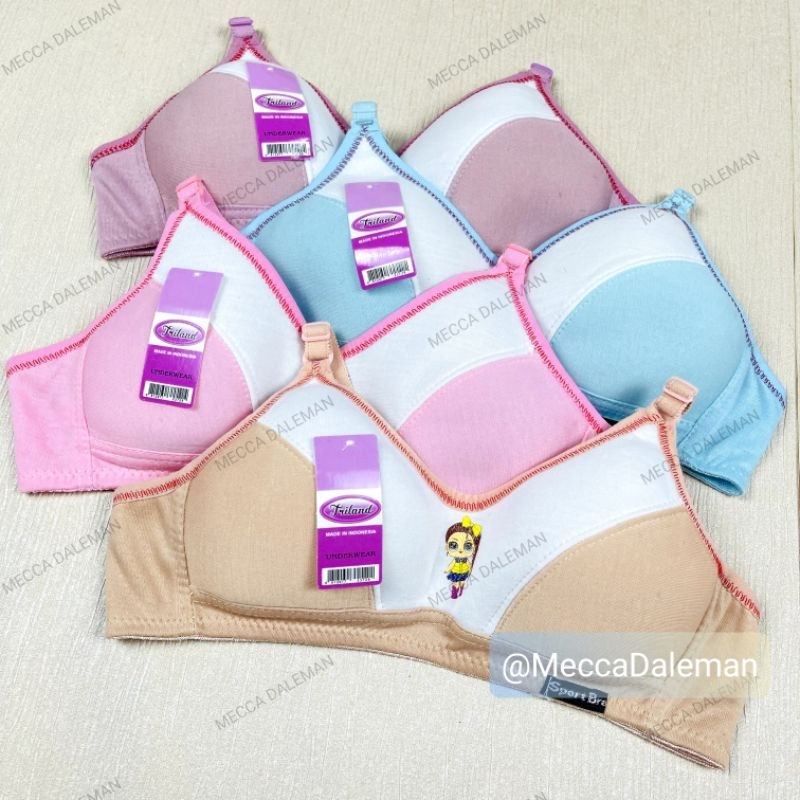 Sport Bra Bh Sport Anak Remaja SD SMP SMA Dewasa Triland Motif Dua Warna Murah Tanpa Busa Tanpa Kawat