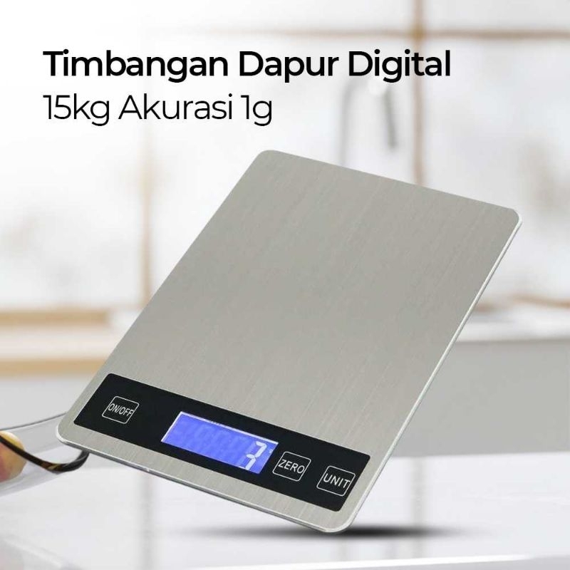 DHOME Timbangan Dapur Digital Kitchen Scale 15kg Akurasi 1g - JJ210