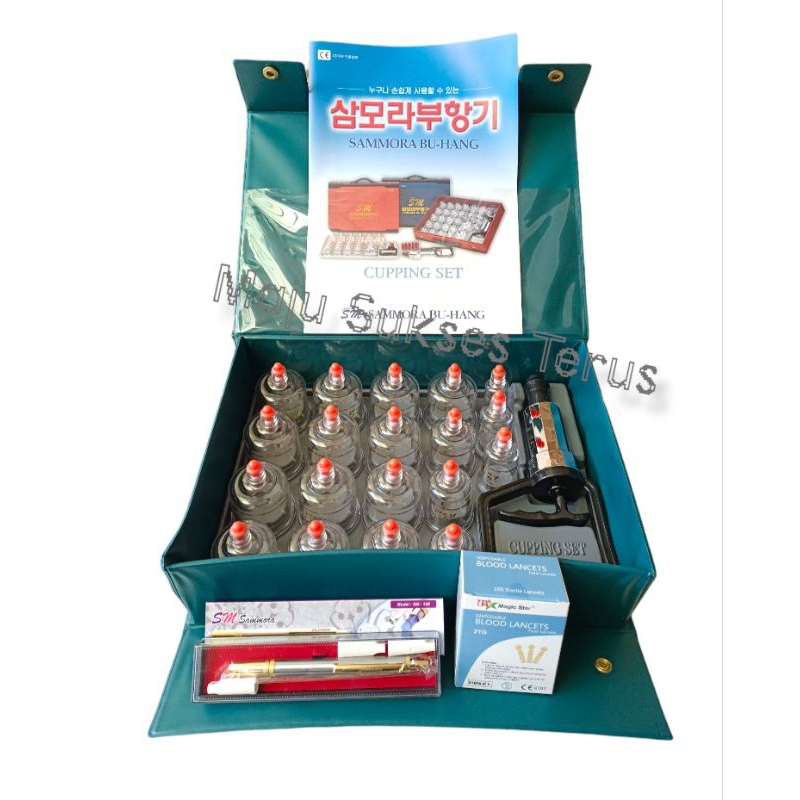 PAKET ALAT BEKAM SAMMORA 19 KOP BIRU+PEN STAINLESS SAMMORA +JARUM MAGIC STAR ISI 100PCS