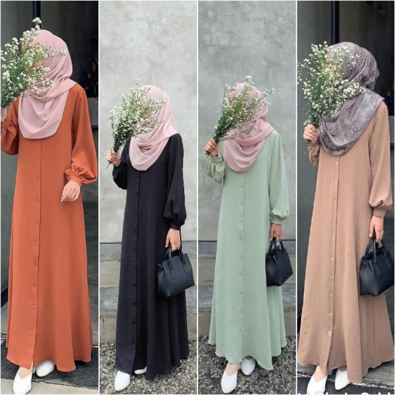 Dinayah Gamis Cringkle PremiumPolos Premium