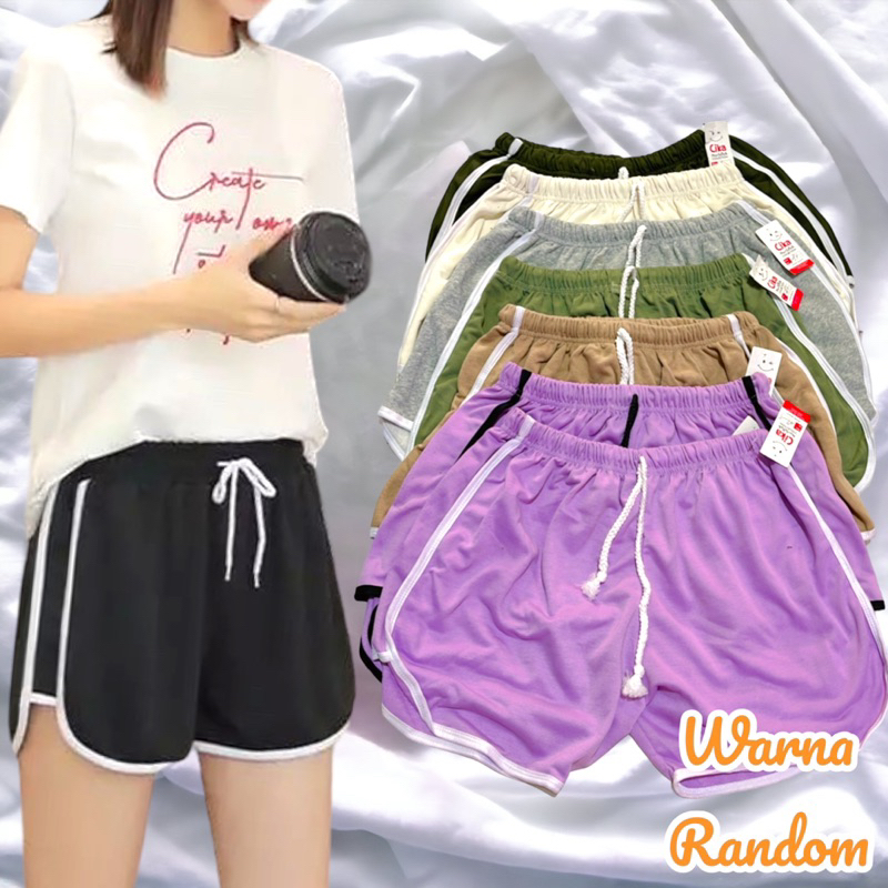 Realpict !! Celana Pendek Hotpant Katun Premium Tebal