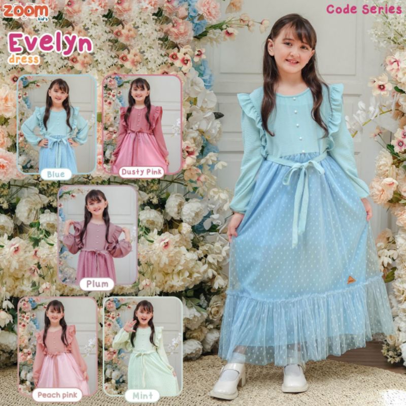 Evelyn Dress By Zoom Kids 5-10Tahun /Dress Tille Anak Perempuan /Dress Tutu Evelyn Labella