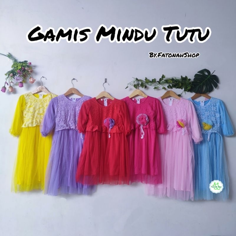 Gamis Anak 2 3 4 5 6 7 8 Tahun Anak Cewek Perempuan Gamis Tutu Free Hijab Pesta lucu kekinian terbaru muslim terbaru kekinian ( Gamis Mindu Tutu )