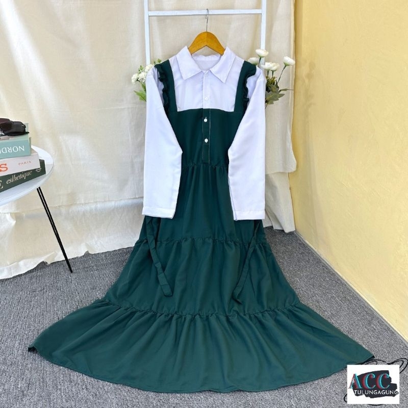 GAMIS SUSUN POLOS REMAJA OVERALL KOMBINASI CANTIK