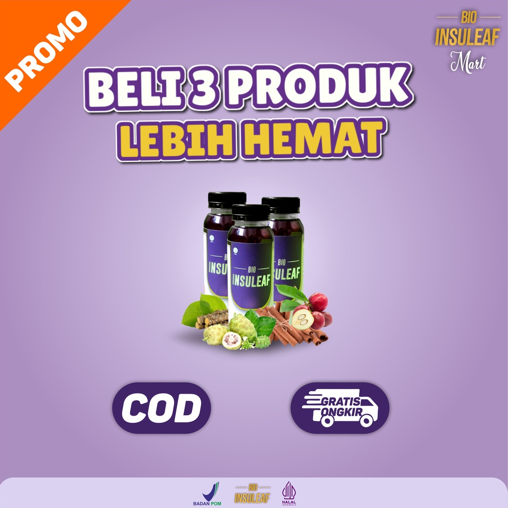 

PROMO HEMAT BIO INSULEAF Minuman Herbal Penurun Gula Darah Hipertensi Diabetes Kencing Manis - 3 Botol