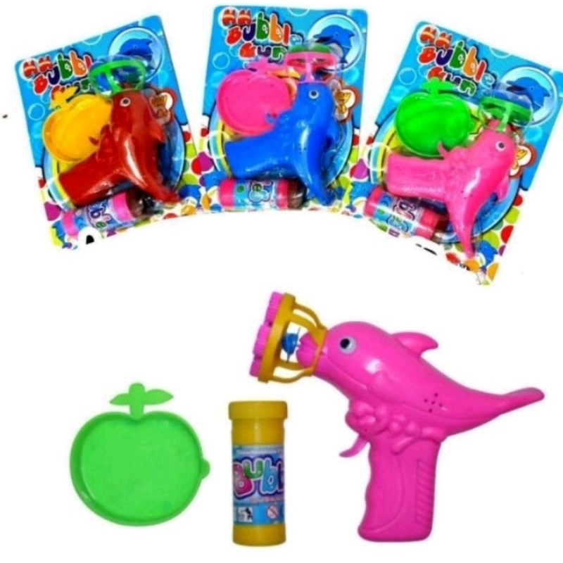 Mainan balon bubble gum 4mata, pistol gelembung balon sabun gelembung