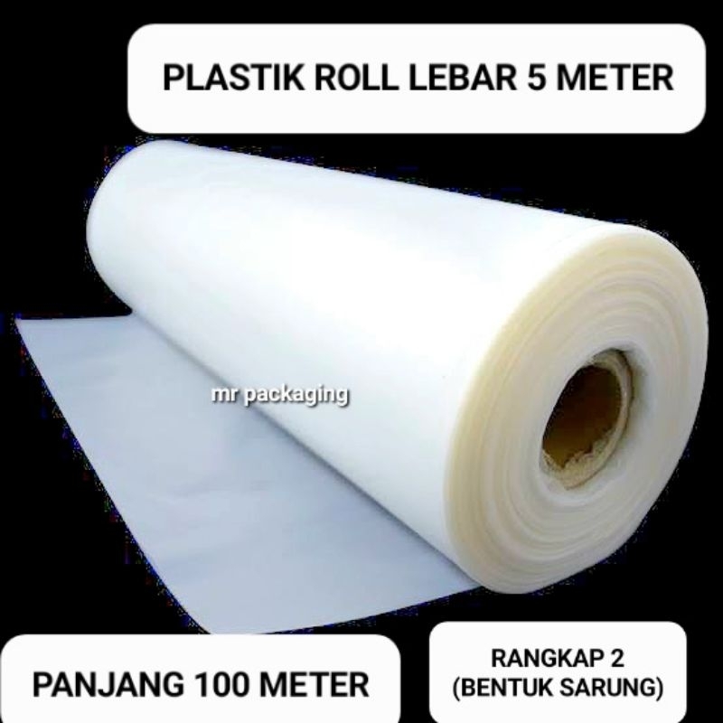 PLASTIK ROLL LEBAR 5 METER PLASTIK ROLL UK TERLENGKAP 230cm 200cm 150cm 120cm 100cm 70cm 60cm | Plastik rangkap 2 meteran jual per meter | terpal bening trasnparan 1 gulung 1roll | plastik pe cor bangunan rollan