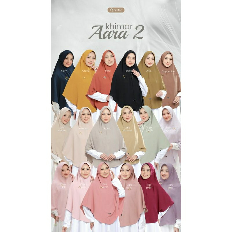 Hijab Audina Aara Khimar Ped ORI Audina Hijab/Jilbab Aara Ped Antem/Jilbab Crinkle Polos