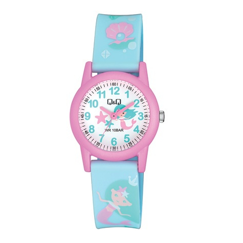 Q&amp;Q QNQ QQ ORIGINAL RUBBER BAND VR99J012 Ready Jam Tangan Mermaid Anak Anti Air CHEERFULL STYLE