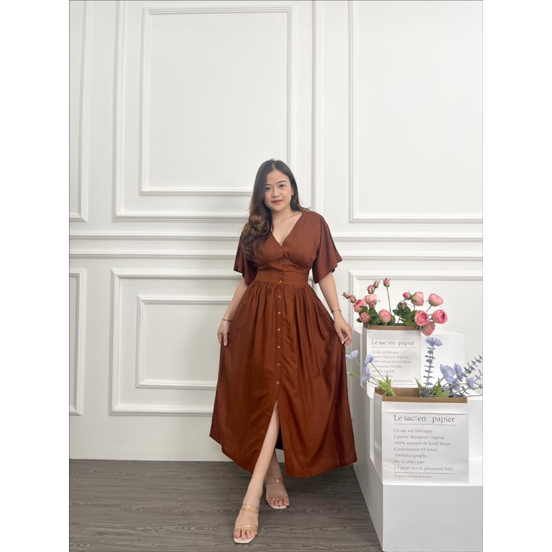 Dres Panjang Alisya Kancing