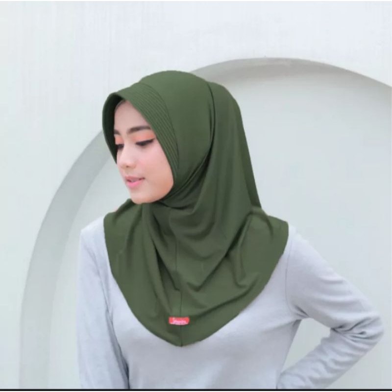 [Sh]sporty hijab hijab sport jilbab sport olahraga instan pet bergo hamidah hijab instan size M