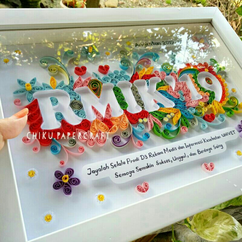 

UNIK & MURAH!! KADO QUILLING TYPOGRAFI RAINBOW