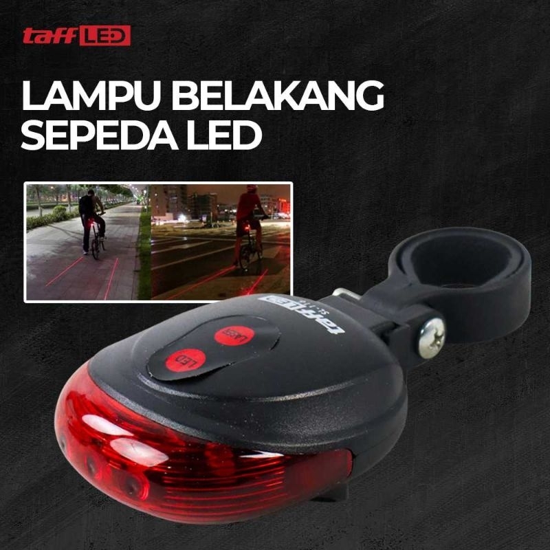 TaffLED Bicycle Laser Strobe Taillight 5 LED / Lampu Belakang LED Sepeda Tail Light Waterproof