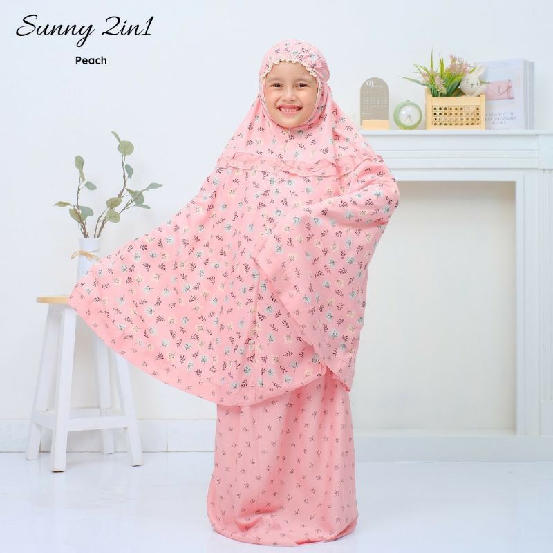 Mukena Anak Resleting Dagu Sunny 2in1