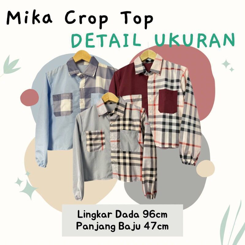 mika crop top two tone kotak