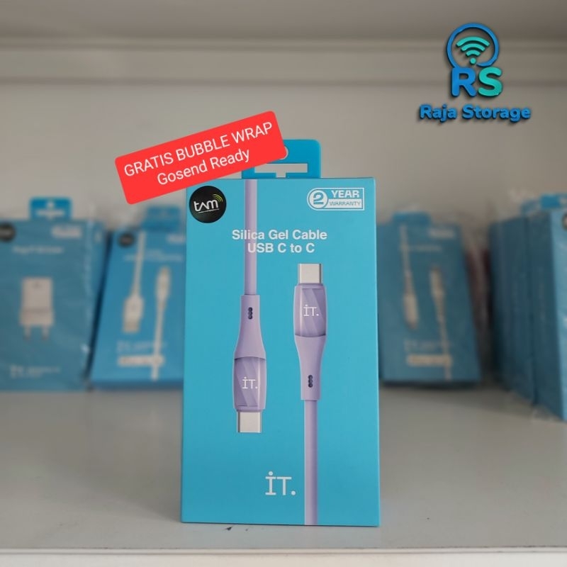 iT Trans Silica Cable USB Type C to C Kabel Charger HP Handphone Android Samsung Xiaomi Oppo Vivo Re