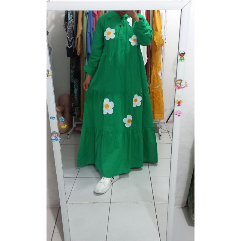 GAMIS KATUN POPLIN TERBARU/DRESS KATUN POPLIN BUNGA /DRESS BUNGA BAHAN KATUN POPLIN