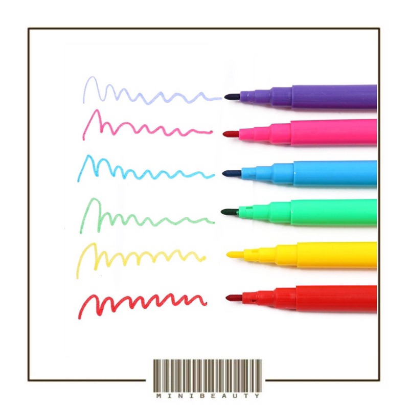 spidol warna warni isi 6 mini travel marker