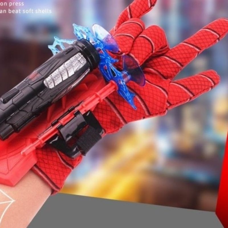 Mainan Sarung Tangan Launcher Spiderman - Tembak Tembakan Jaring Anak Laki Cowok