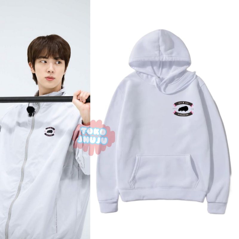 Hoodie Jumper Jin Run Bts 2023 Logo Kecil