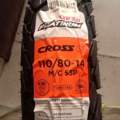 Ban Corsa Cross S Ring 14 100 80 110 80 Tubeless Free Pentil untuk Vario